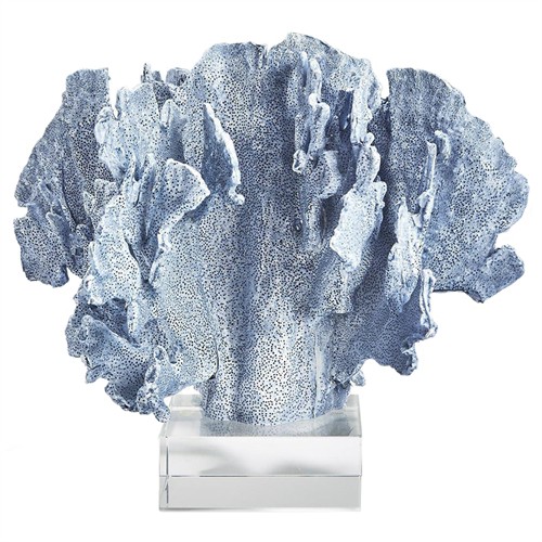 Abaco Coastal Beach Blue Coral Sculpture Decor