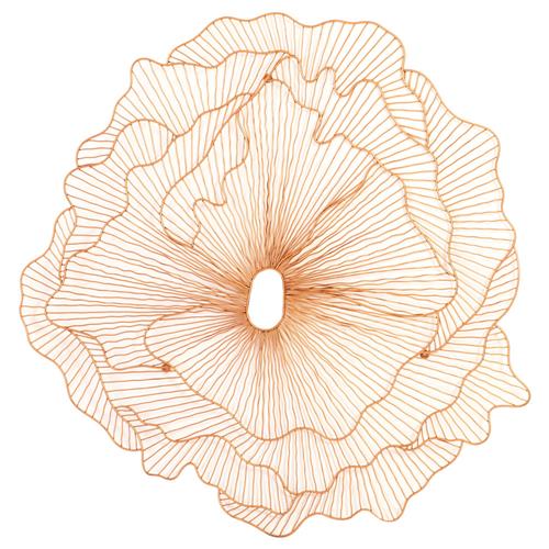 Cadmus Modern Copper Reclaimed Metal Wire Flower Wall Sculpture