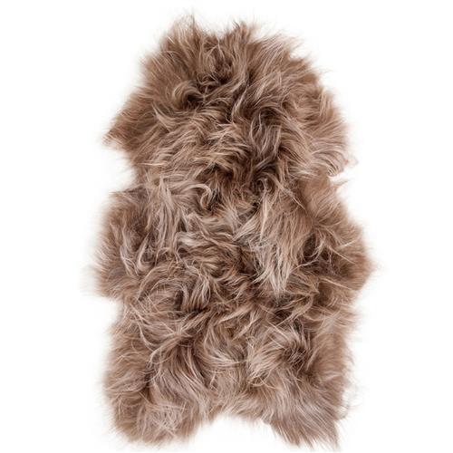 Alivia Modern Classic Brown Long Wool Sheepskin Rug - 2&#39;x3&#39;