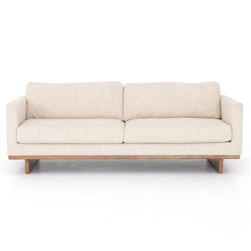 Ethan Modern Classic Cream Performance Cushion Back Sofa - 84&quot;W