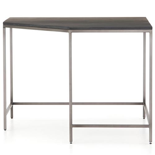 Theodore Industrial Loft Black Wood Iron Corner Desk