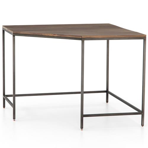 Theodore Industrial Loft Brown Wood Iron Corner Desk
