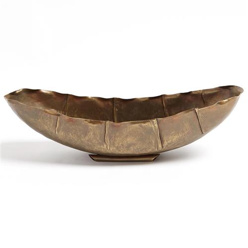Declan Regency Antique Brass Oval Decorative Bowl - Small