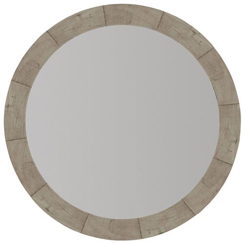 Maxine Modern Classic Brown Wood Round Wall Mirror