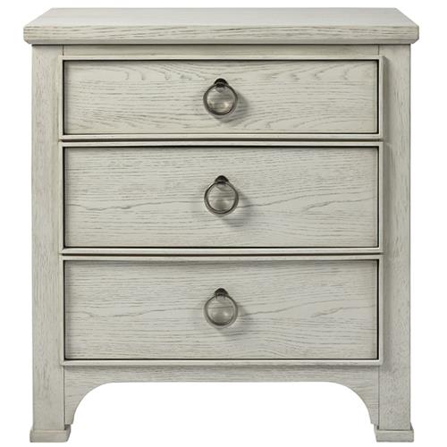 Hanna Coastal Beach White Wood Nightstand