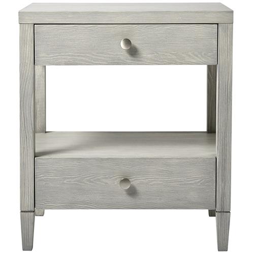 Dayana Coastal Beach Grey Wood Nightstand