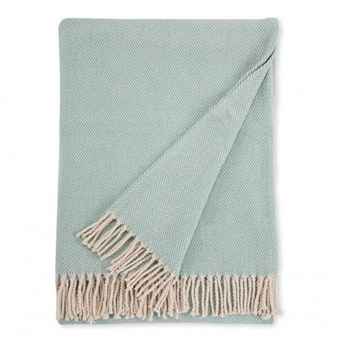 Sferra Modern Celine Aqua Cotton Throw Blanket