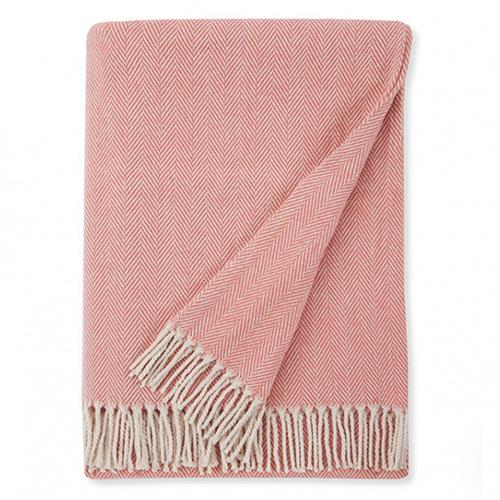Sferra Modern Celine Salmon Pink Cotton Throw Blanket