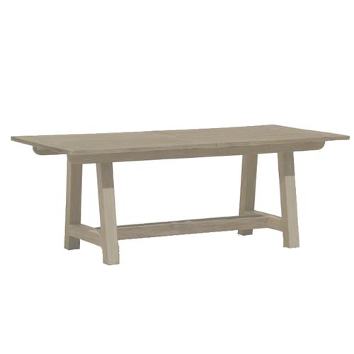 Amina Coastal Natural Teak Extendable Outdoor Dining Table - 79&quot;-118&quot;W
