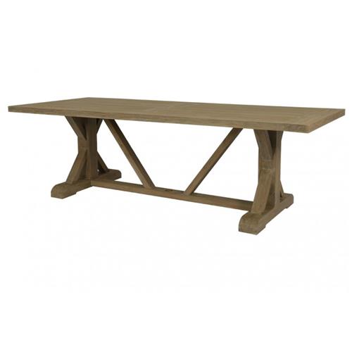 Amina Coastal Natural Teak Rectangular Outdoor Dining Table - 94&quot;W