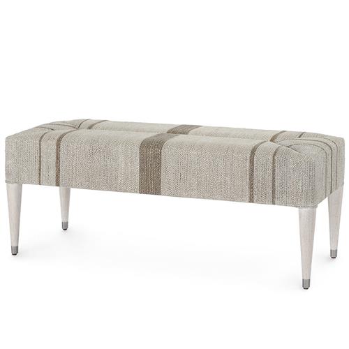 Palecek Fritz Coastal Beach Grey Lampakanai Rope Hardwood Bench
