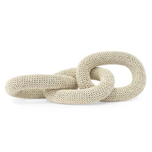 Palecek Madera Coastal Beach White Coco Beaded Chain Link Sculpture