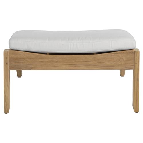 Ashland Modern Natural Teak White Cushion Outdoor Adirondack Ottoman