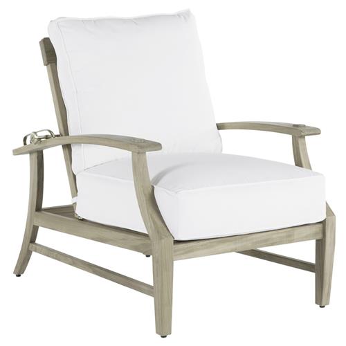 Croquet Coastal Oyster Grey Teak Cushion Outdoor Recliner Chair