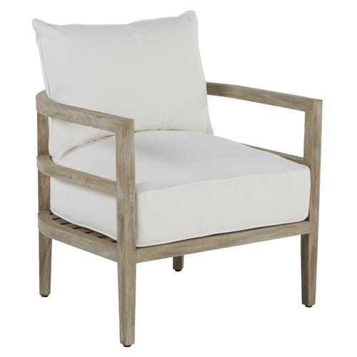 Santa Barbara Coastal Grey Teak Cushion Outdoor Lounge Chair