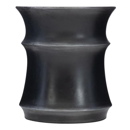 Samantha Modern Classic Black Concrete Round Outdoor Side End Table