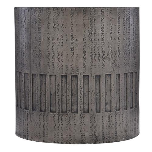 Karen Modern Classic Dark Grey Textured Concrete Round Outdoor Side End Table
