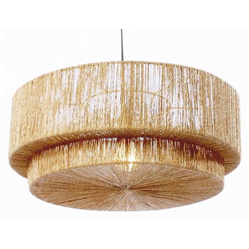 Isabella Coastal Beach Natural Brown Jute 2 Tier Pendant