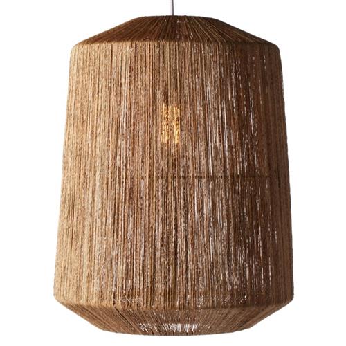 Walter Coastal Beach Natural Brown Jute Cylinder Pendant