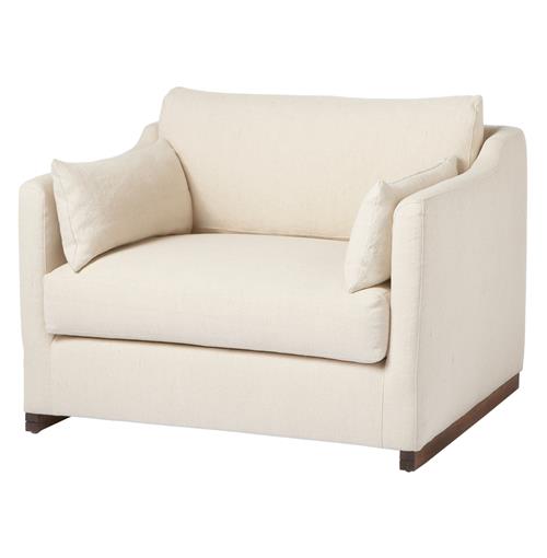 Cisco Home Dexter Wide Classic Cream Feather Down Occasional Arm Chair