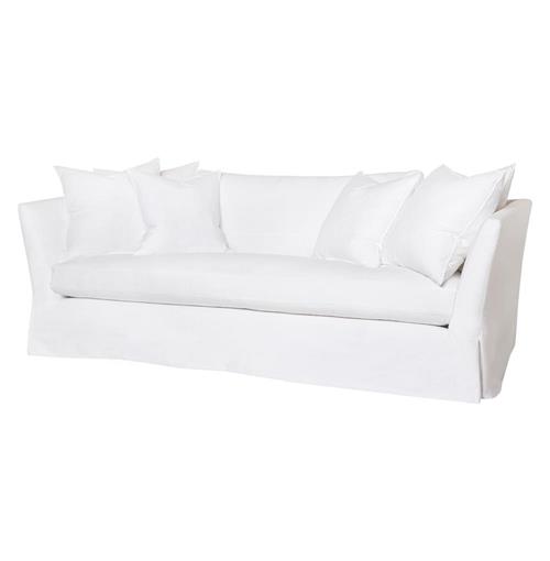 Cisco Home Seda Coastal Style Denim White Cotton Slip Cover Sofa - Small - 84&quot;W