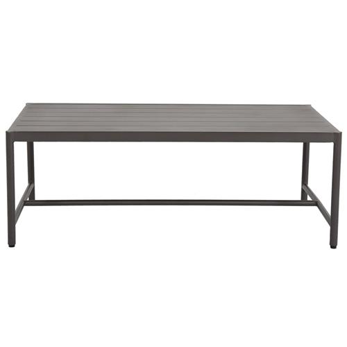 Aurora Mid Century Graphite Aluminum Rectangular Outdoor Coffee Table