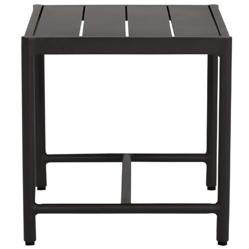 Aurora Mid Century Graphite Aluminum Square Outdoor End Table