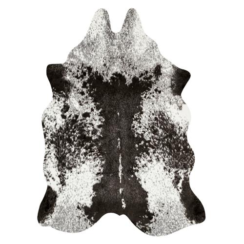 Grand Canyon Rustic Lodge Black White Faux Hide Rug - 3&#39;10&quot;x5&#39;