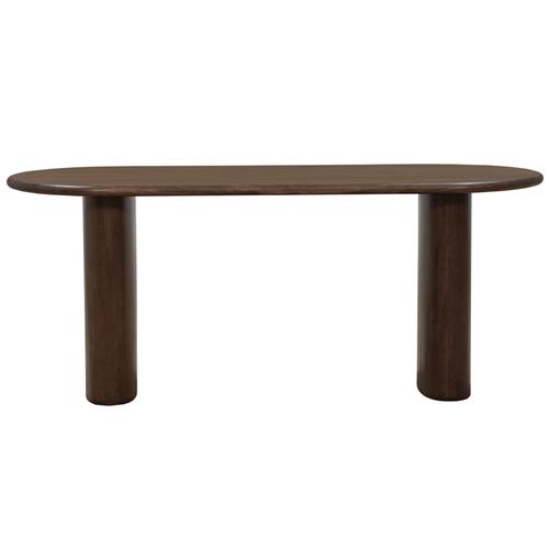 Olivia Modern Classic Dark Brown Acacia Oval Dining Table - 72&quot;W