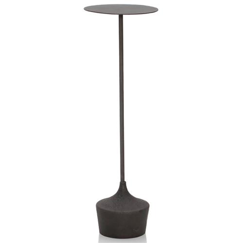 Sierra Industrial Loft Black Mild Steel Cylinder Base Side Drink Table
