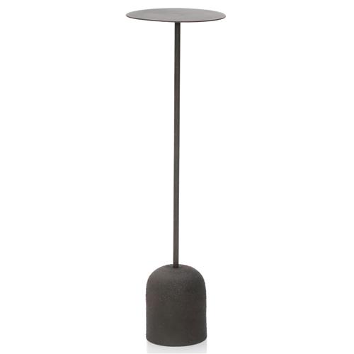 Sierra Industrial Loft Black Mild Steel Dome Base Side Drink Table