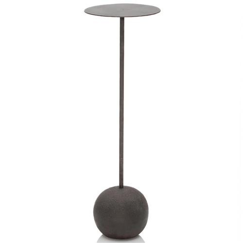 Sierra Industrial Loft Black Mild Steel Sphere Base Side Drink Table