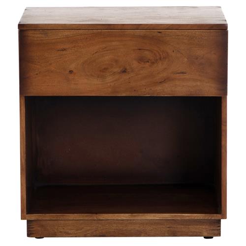 Scarlett Modern Classic Brown Acacia Wood Nightstand