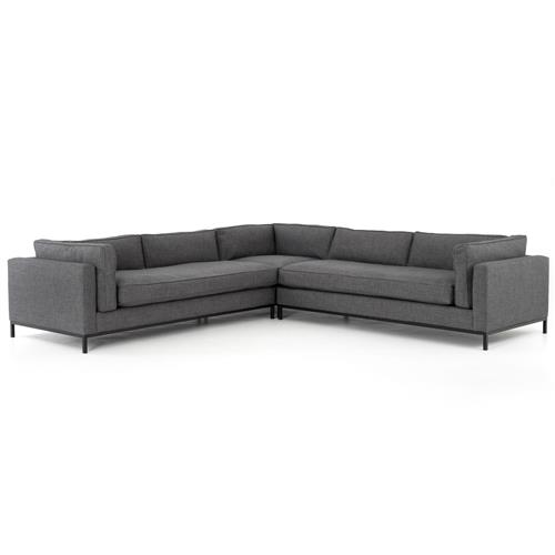 Allison Modern Classic Grey Upholstered 3 Piece Sectional