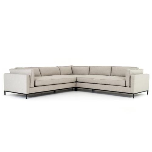 Allison Modern Classic Light Grey Upholstered 3 Piece Sectional Sofa
