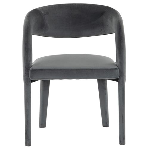 Alexander Mid Century Modern Grey Upholstered Dining Arm Chair