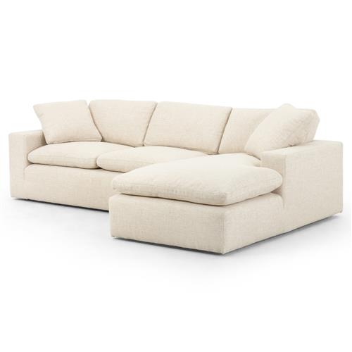 Sadie Modern Cream Performance 2 Piece Sectional - Right Arm Facing - 106&quot;W