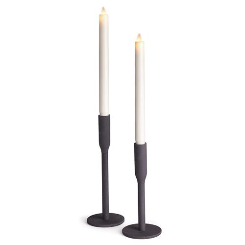 Elon Modern Classic Black Metal Candle Holder - Set of 2