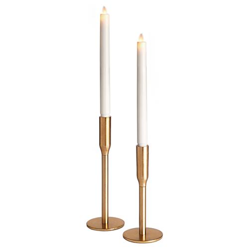 Elon Modern Classic Gold Metal Candle Holder - Set of 2