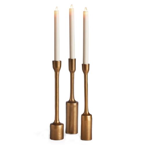 Ingrid Industrial Loft Bronze Aluminum Candleholder - Set of 3