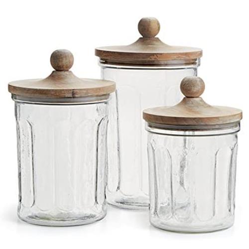 Owen Rustic Lodge Glass Canisters - Set of 3