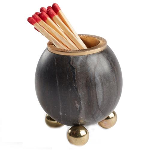 Kyng Modern Classic Black Marble Brass Base Match Striker