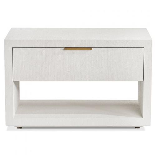 Montaigne Modern Classic White Upholstered Wood Nightstand
