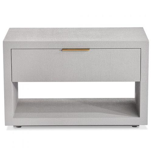 Montaigne Modern Classic Grey Upholstered Wood Nightstand