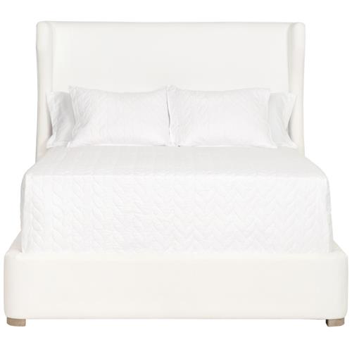 Anastasia Modern Classic White Performance Oak Wood Bed - Queen