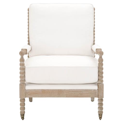 Charlize Modern Classic White Performance Oak Wood Club Arm Chair