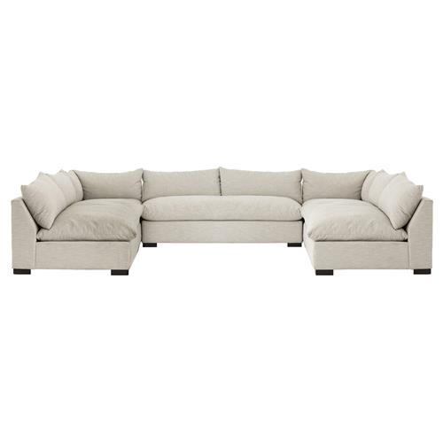 Cee Modern Classic Beige Performance 5 Piece Sectional - 152&quot;Wx112&quot;D