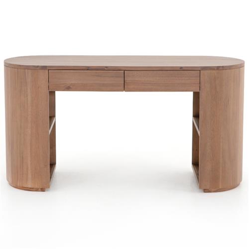 Mars Modern Classic Brown Acacia Wood Desk