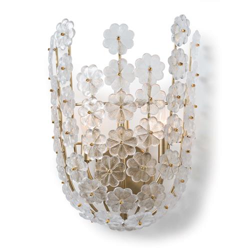 Charlotte Hollywood Regency Natural Brass Steel Sconce