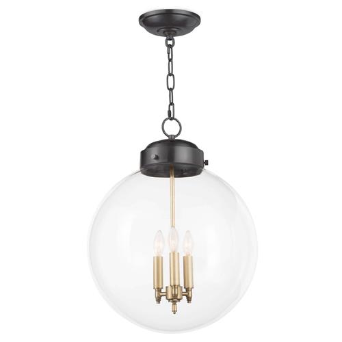 Globe French Glass Oil Rubbed Bronze Steel Pendant
